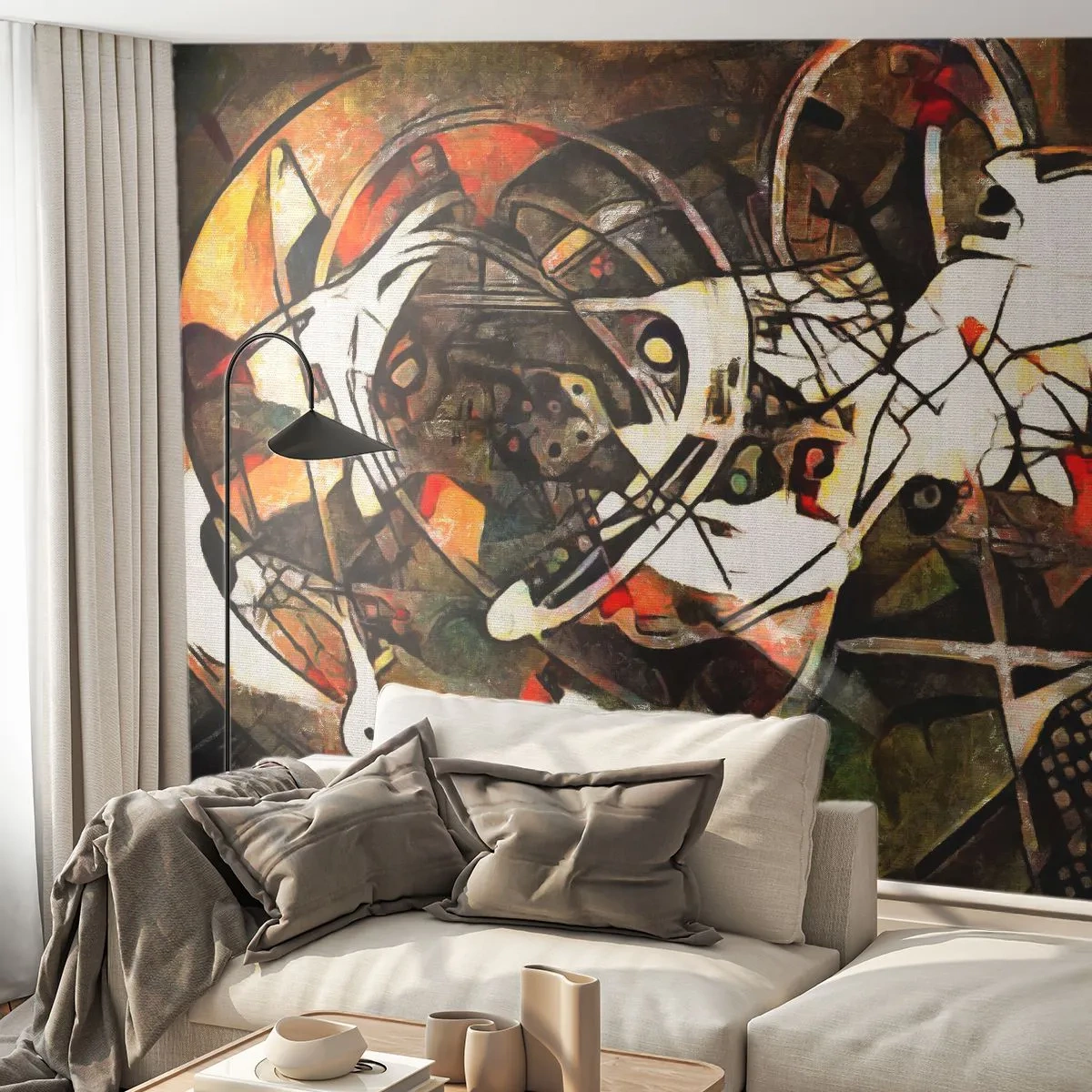 Papier Peint Photo Premium Canvas - Vous entendez le mouvement ? - Abstraction, Cubisme, Morceau - 200x140 cm