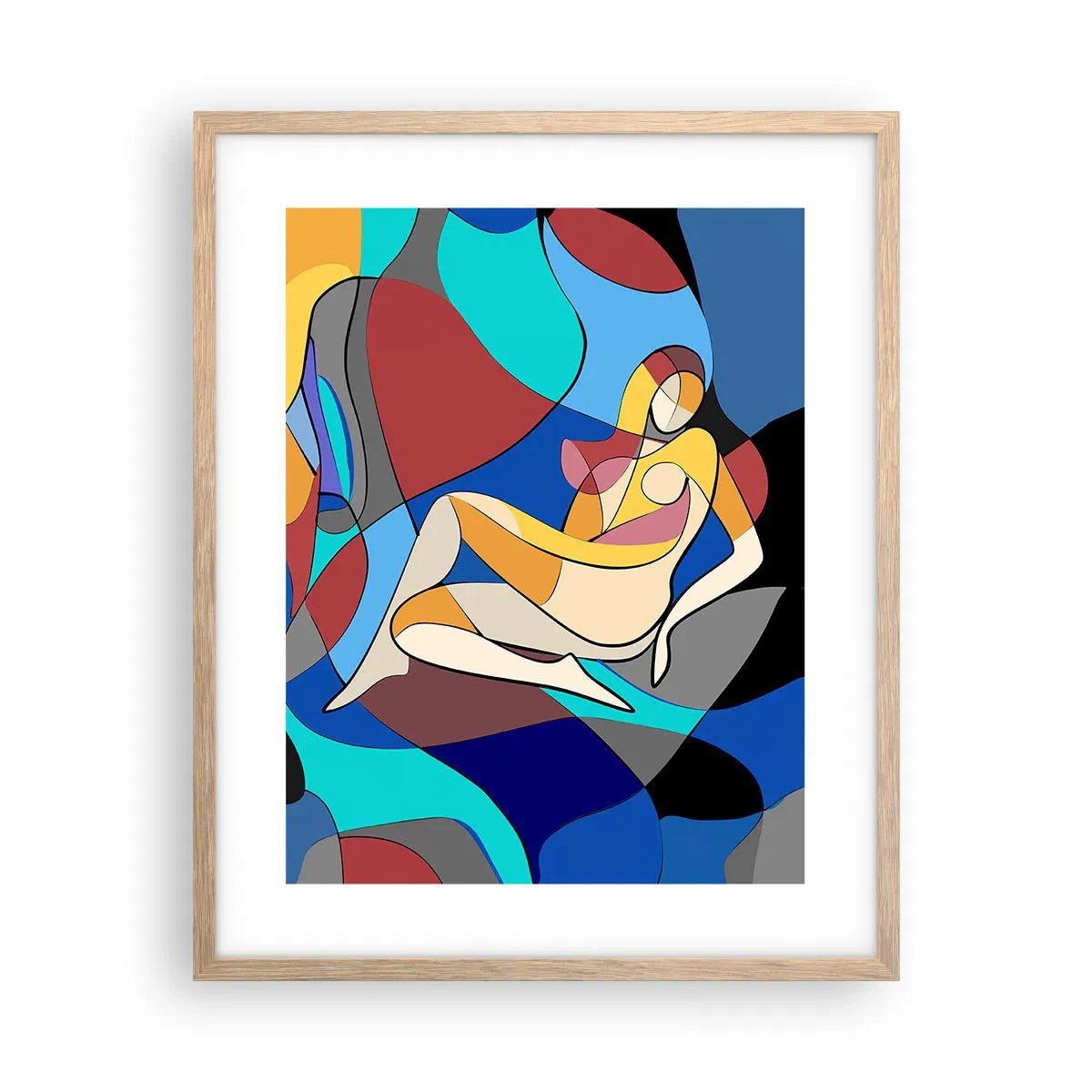 Affiche dans un chêne clair - Poster - Nu cubiste - 40x50 cm