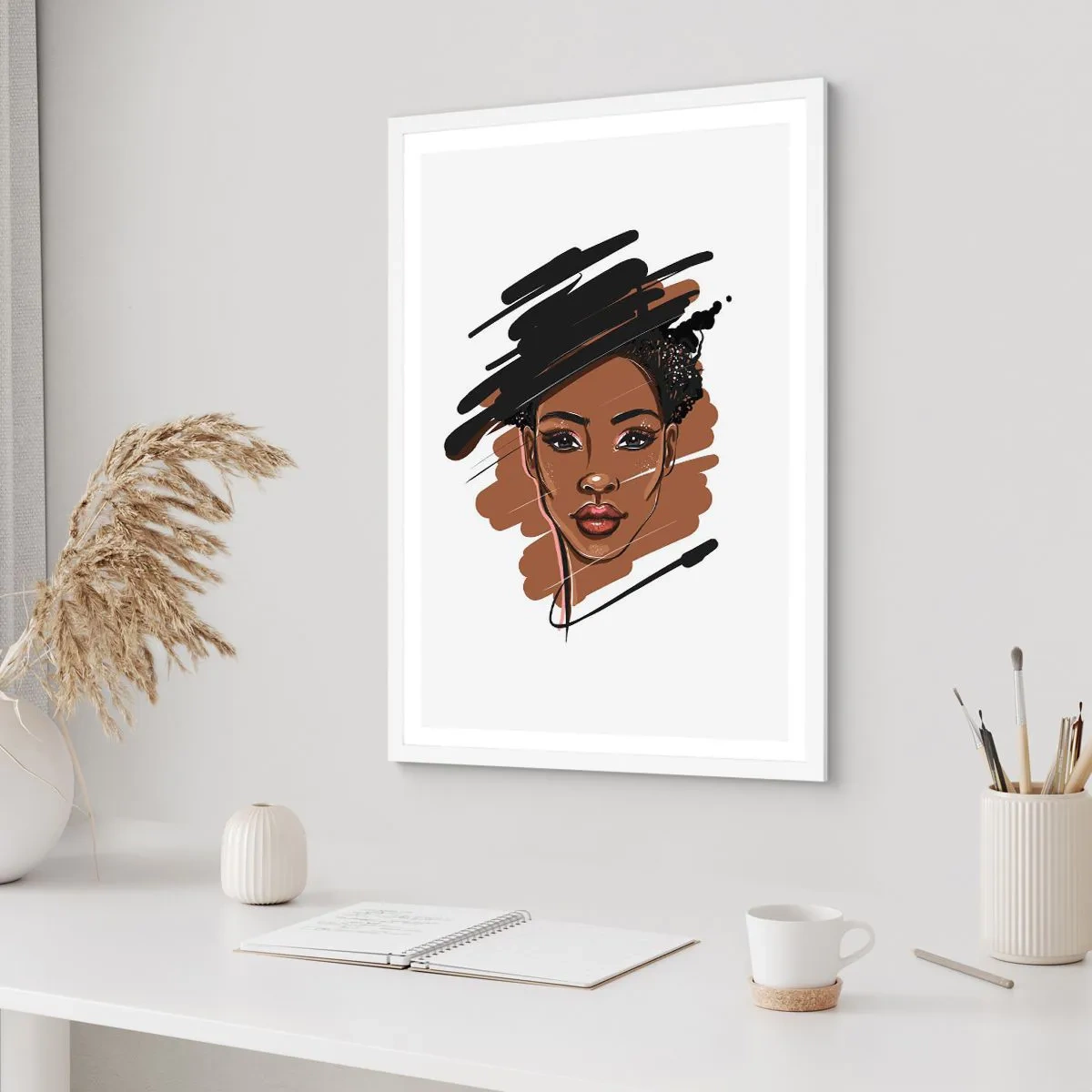 Affiche dans un cadre blanc - Poster - Doux comme le chocolat - 30x40 cm