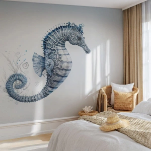 Papier Peint Autocollant Deluxe Sticker - Une subtile plaisanterie de la nature - hippocampe, Bord de mer, récif de corail - 150x105 cm