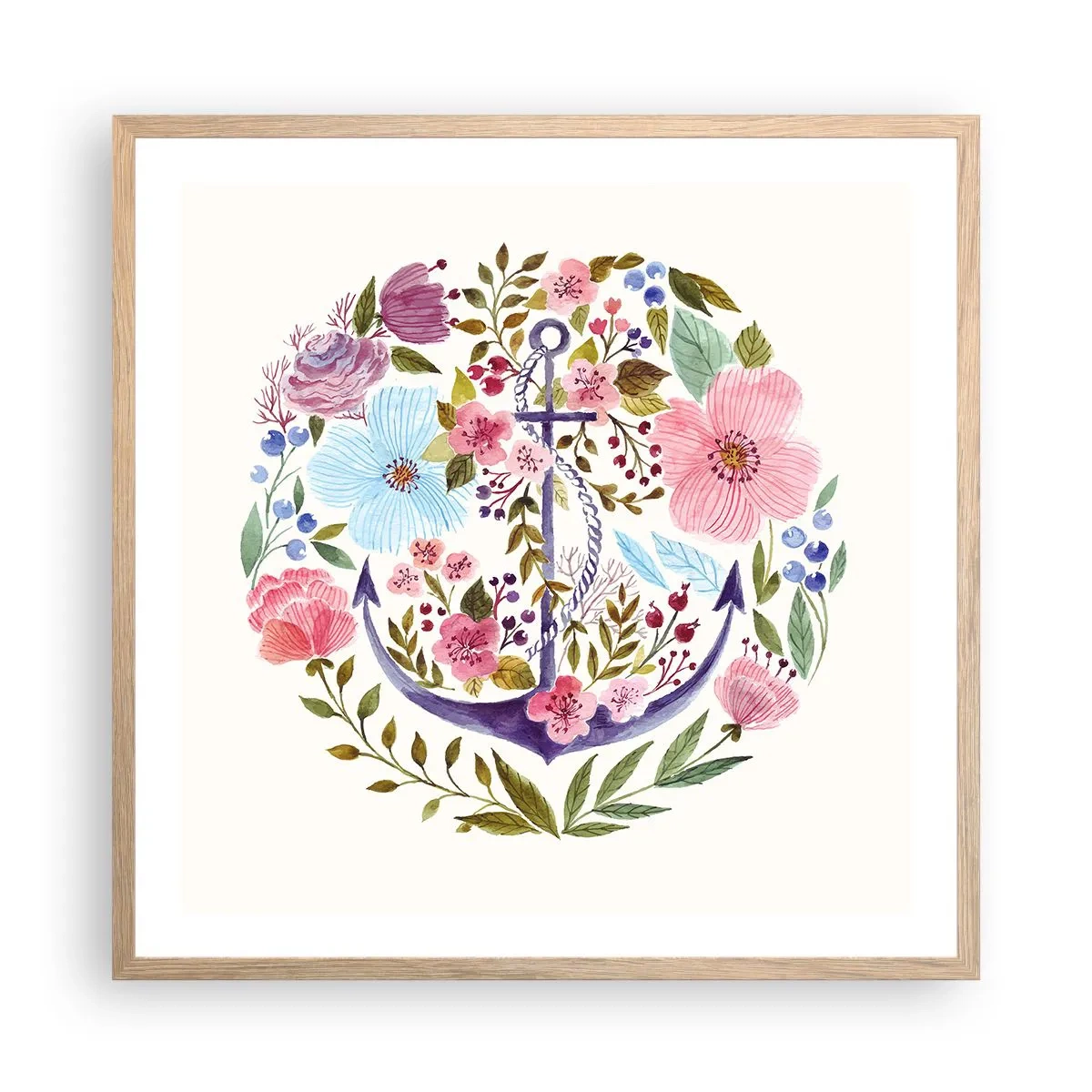 Affiche dans un chêne clair - Poster - Le beau rêve du marin - 60x60 cm