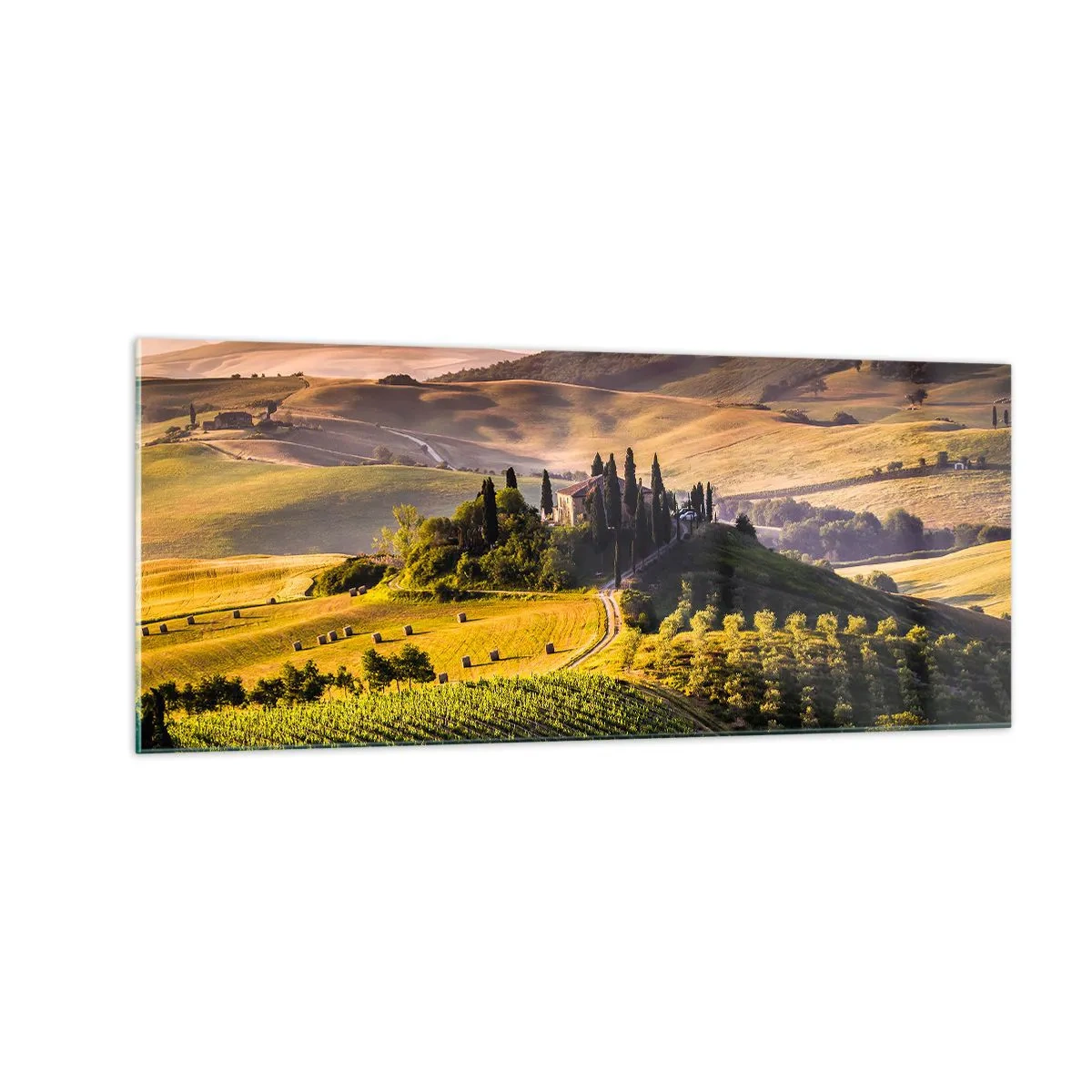 Impression sur verre - Image sur verre - Arcadie - le paysage toscan - 100x40 cm