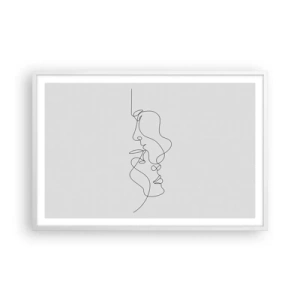 Affiche dans un cadre blanc - Poster - Chaleur de désir renaissant - 91x61 cm