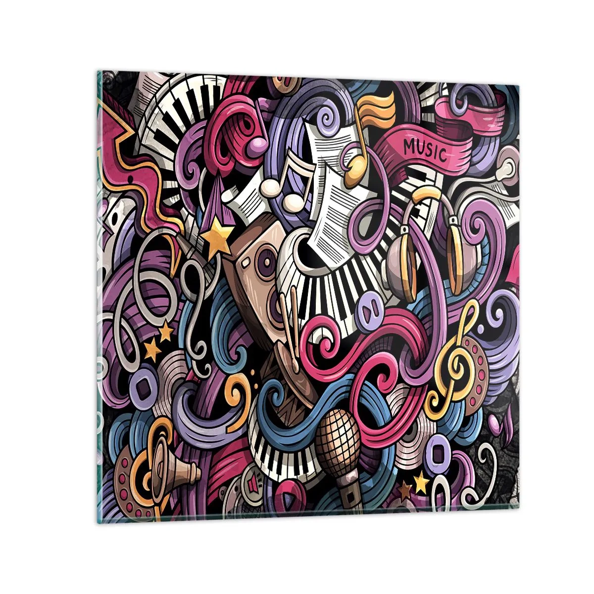 Impression sur verre - Image sur verre - Mélodie compliquée - 30x30 cm