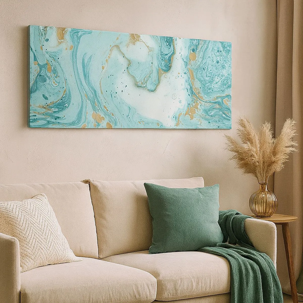Impression sur toile - Image sur toile - Sous la grande vague de l'ère Edo - 100x40 cm