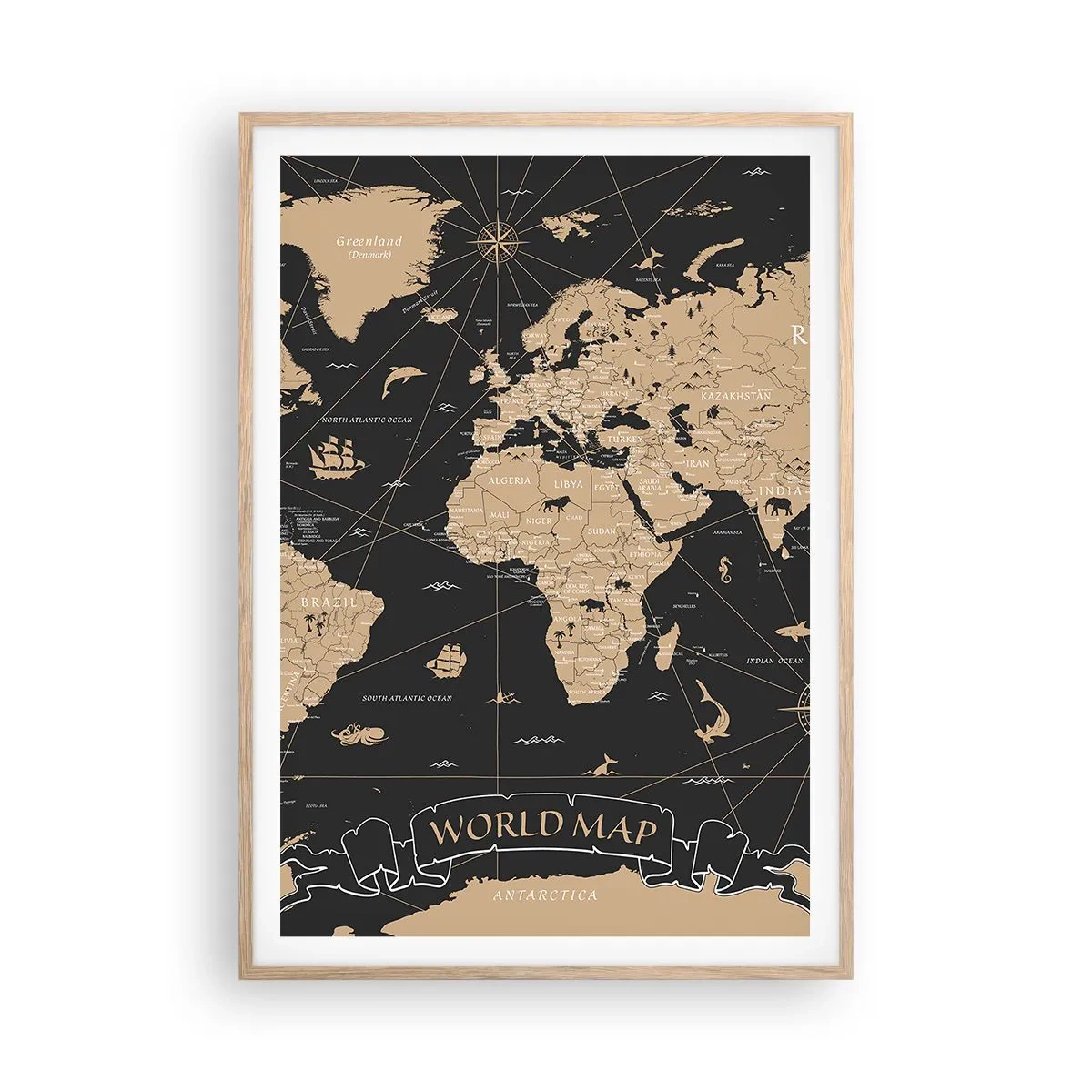 Affiche dans un chêne clair - Poster - Les limites de mon monde - 70x100 cm