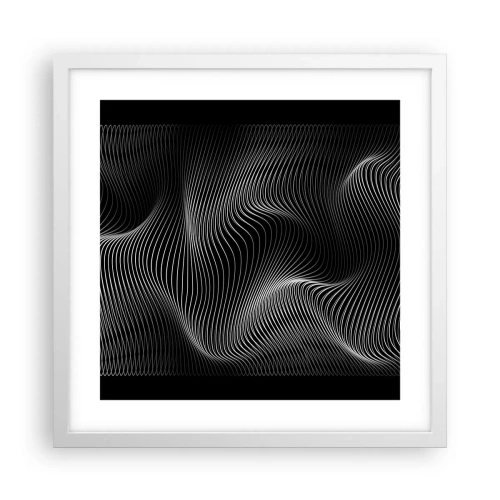 Affiche dans un cadre blanc - Poster - Danse de lumière dans l'espace - 40x40 cm