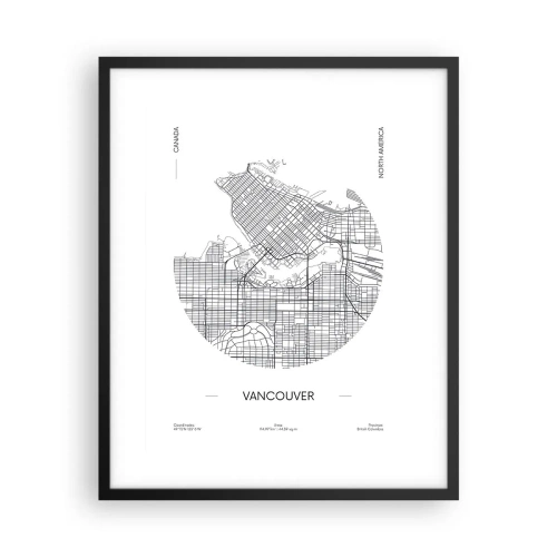 Affiche dans un cadre noir - Poster - Anatomie de Vancouver - 40x50 cm