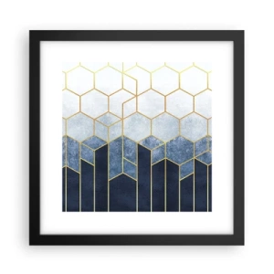 Affiche dans un cadre noir - Poster - Composition en rythme syncopé - 30x30 cm