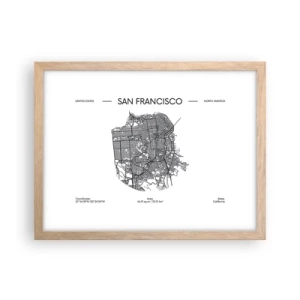 Affiche dans un chêne clair - Poster - Anatomie de San Fransisco - 40x30 cm