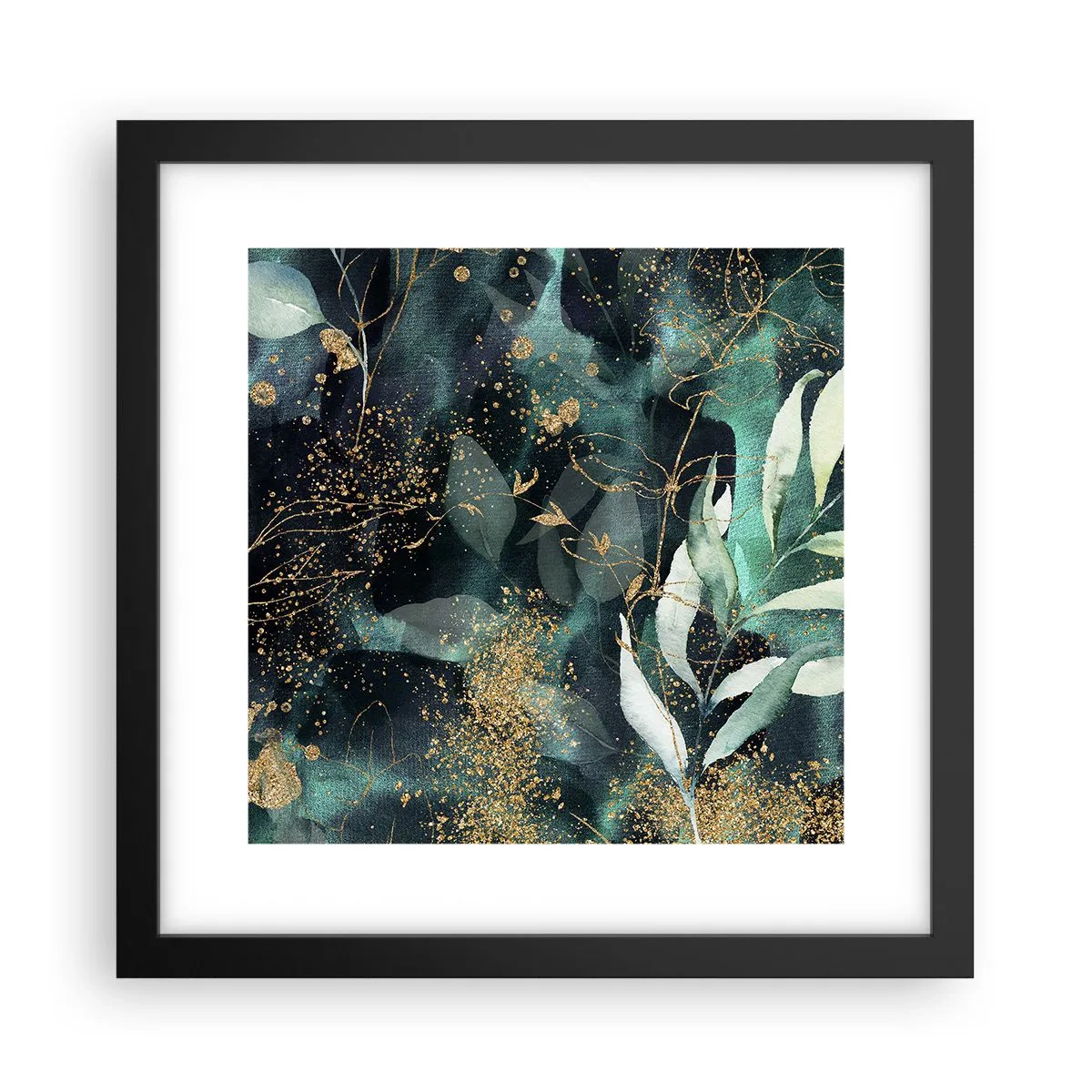 Affiche dans un cadre noir - Poster - Jardin magique - 30x30 cm