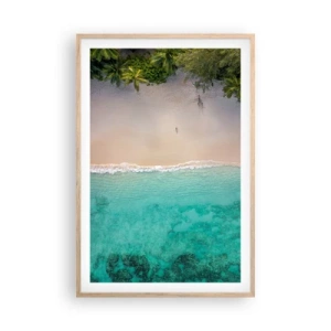 Affiche dans un chêne clair - Poster - Plage paradisiaque - 61x91 cm