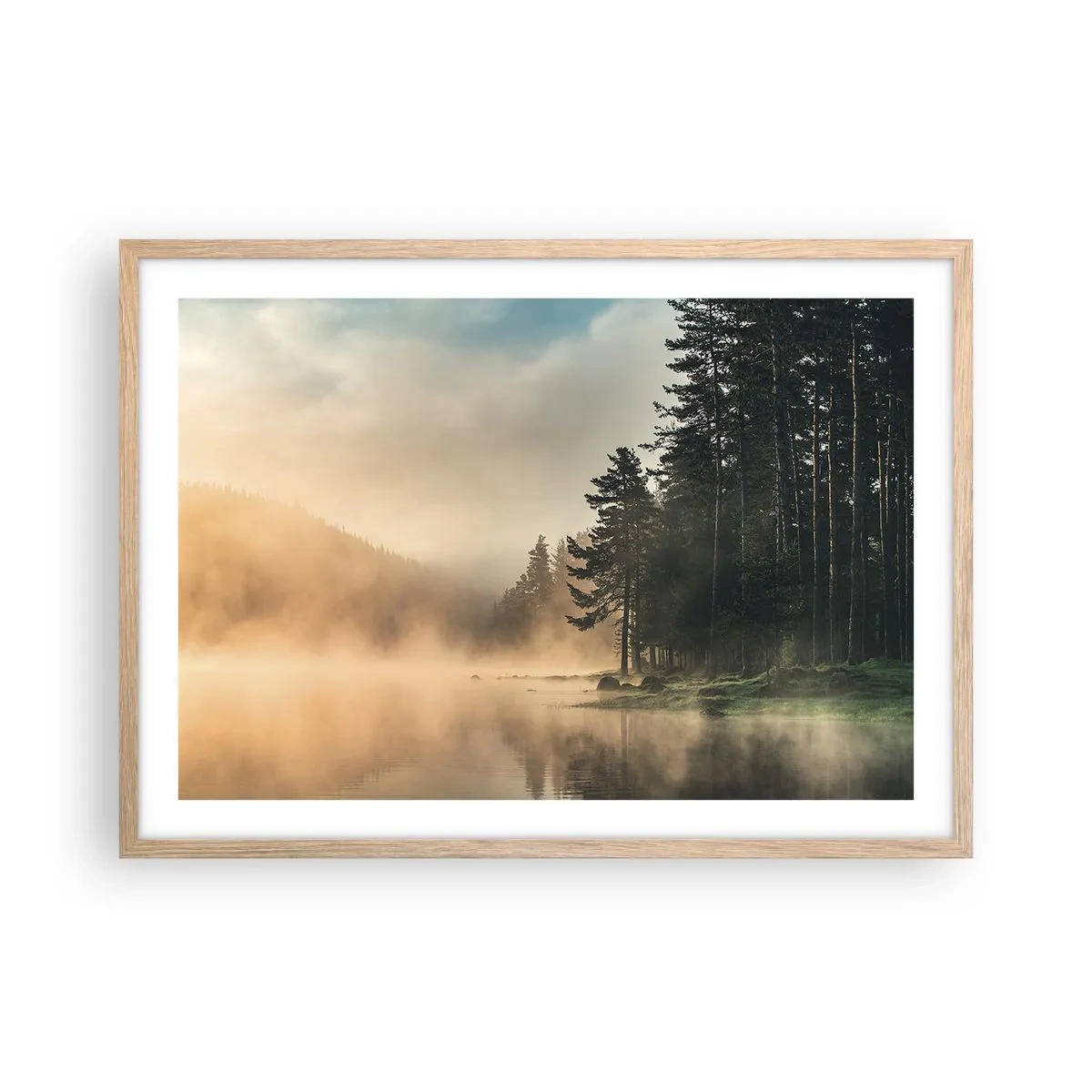 Affiche dans un chêne clair - Poster - Naissance du jour - 70x50 cm