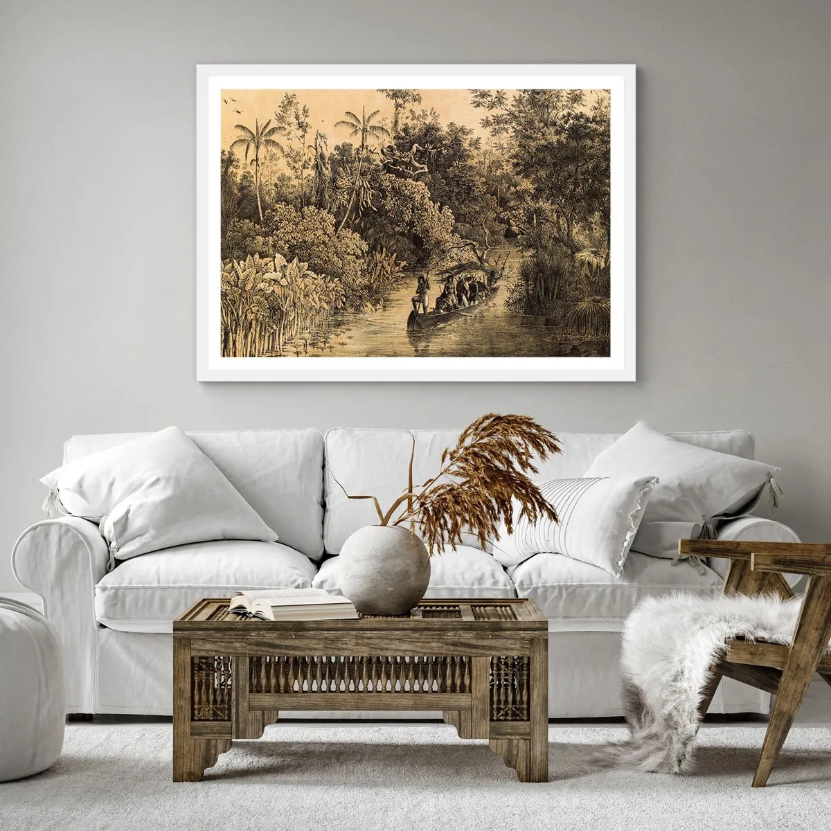 Affiche dans un cadre blanc - Poster - Expédition à la source - 30x30 cm