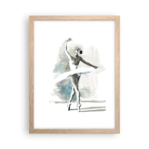 Affiche dans un chêne clair - Poster - Enchantement du cygne - 30x40 cm