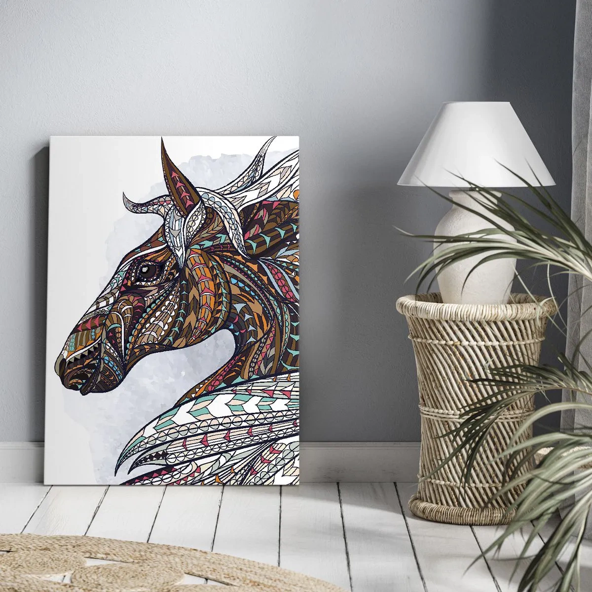 Impression sur toile - Image sur toile - Destrier guerrier celtique - 55x100 cm