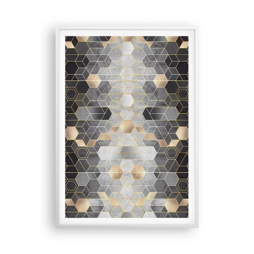 Affiche dans un cadre blanc - Poster - Composition de diamants - 70x100 cm