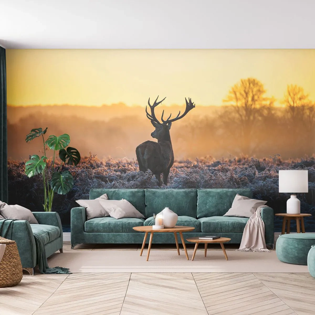 Papier Peint Autocollant Deluxe Sticker - Couronné pour sa succession - Paysage, Animaux, Cerf - 250x175 cm