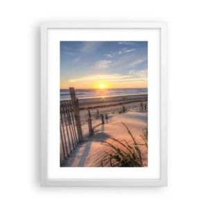 Affiche dans un cadre blanc - Poster - Ombre et brillance du vent - 30x40 cm