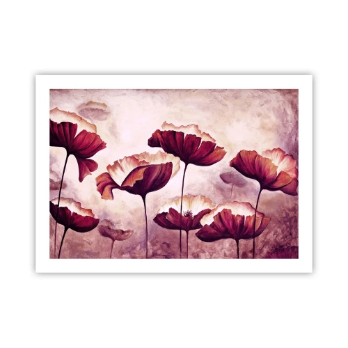 Affiche - Poster - Pétale rouge et blanc - 70x50 cm