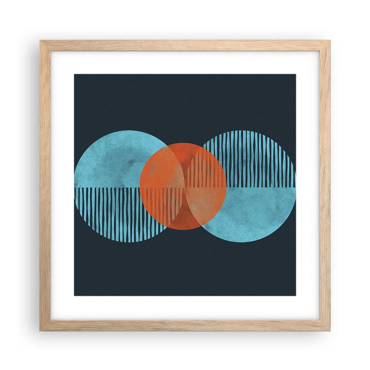 Affiche dans un chêne clair - Poster - Composition symétrique - 40x40 cm