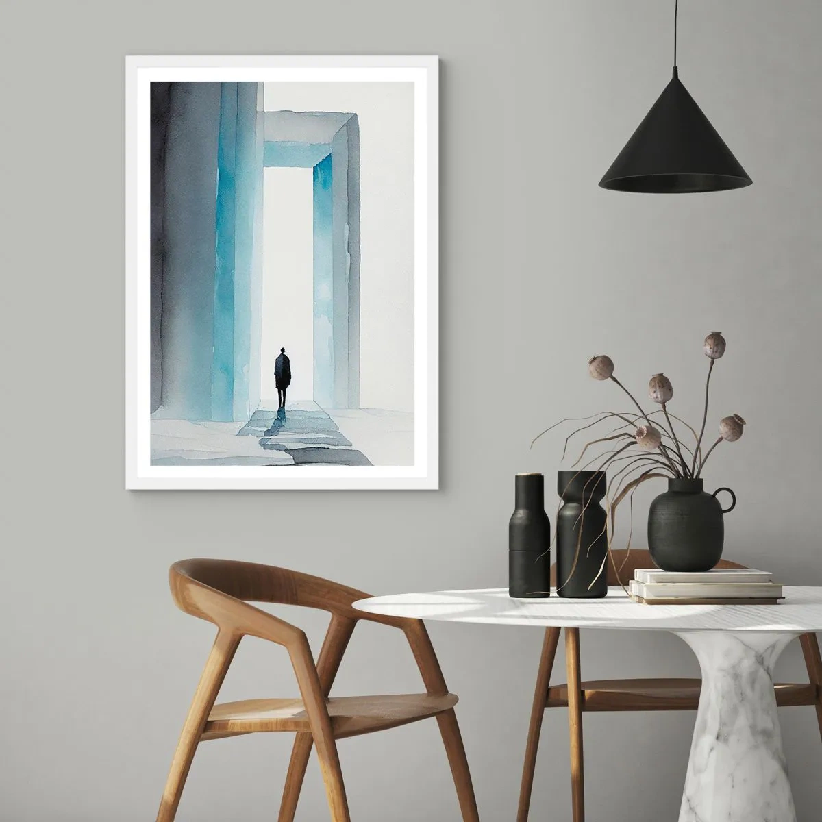 Affiche dans un cadre blanc - Poster - Vivez sans limites - 30x40 cm