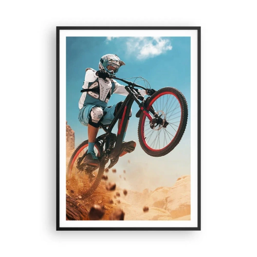 Affiche dans un cadre noir - Poster - Démon de la folie du vélo - 70x100 cm