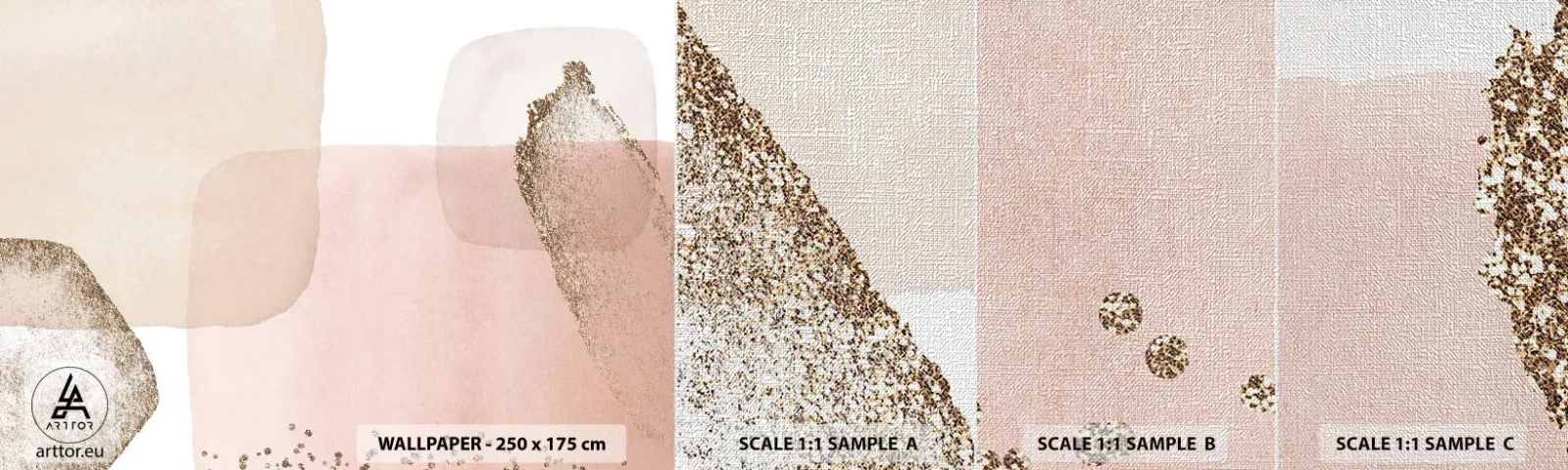 Échantillon de Papier Peint Premium Canvas - Regard à travers la couleur - Abstraction, Morceau, Modèle moderne - 100x30 cm