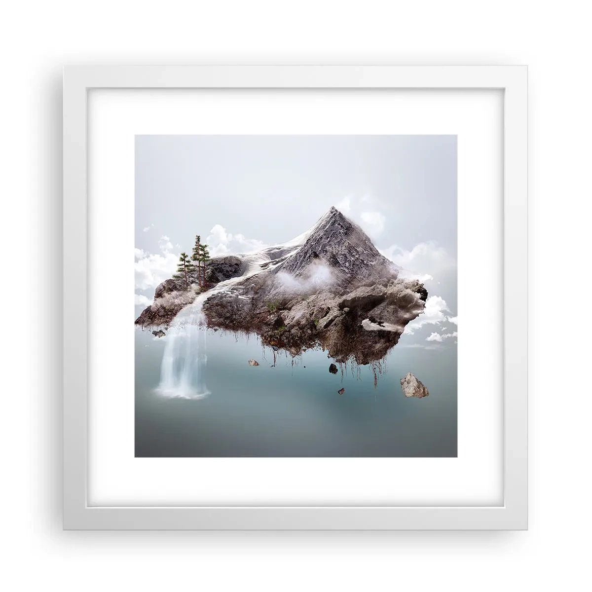 Affiche dans un cadre blanc - Poster - L'oeil du surréaliste - 30x30 cm