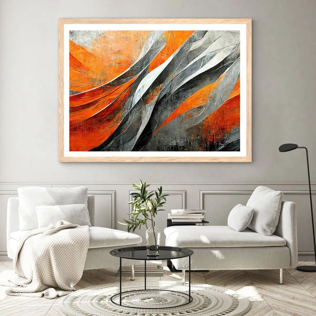 Affiche dans un chêne clair - Poster - Chaleur et froid - 40x30 cm