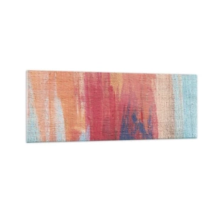 Impression sur verre - Image sur verre - Coups de pinceau abstraits et colorés - 140x50cm - Ecoulement de l'arc-en ciel - Décoration murale moderne pour le salon et la chambre ARTTOR