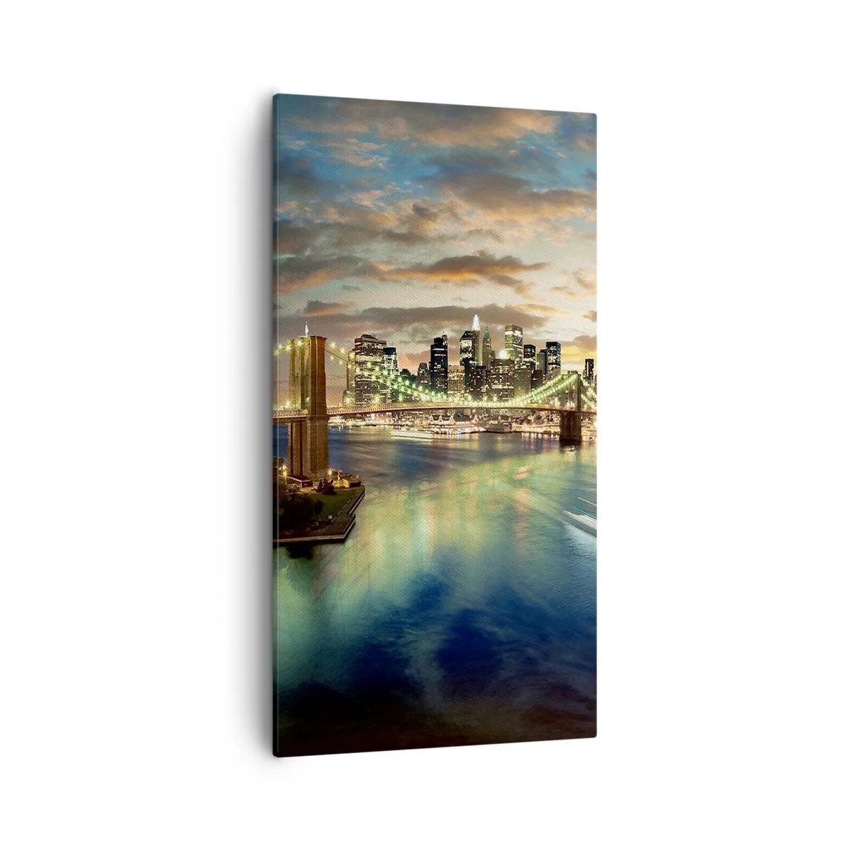 Impression sur toile - Image sur toile - Une soirée lumineuse sur Manhattan - 55x100 cm