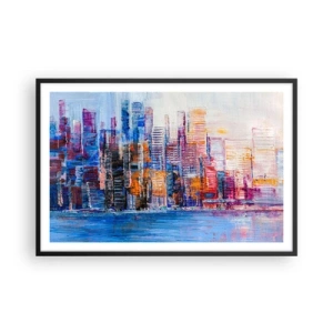 Affiche dans un cadre noir - Poster - Une métropole joyeuse - 91x61 cm