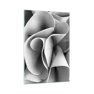Impression sur verre - Image sur verre - Détails en noir et blanc de formes abstraites - 80x120cm - Il s'en passe dans l'espace - Décoration murale moderne pour le salon et la chambre ARTTOR