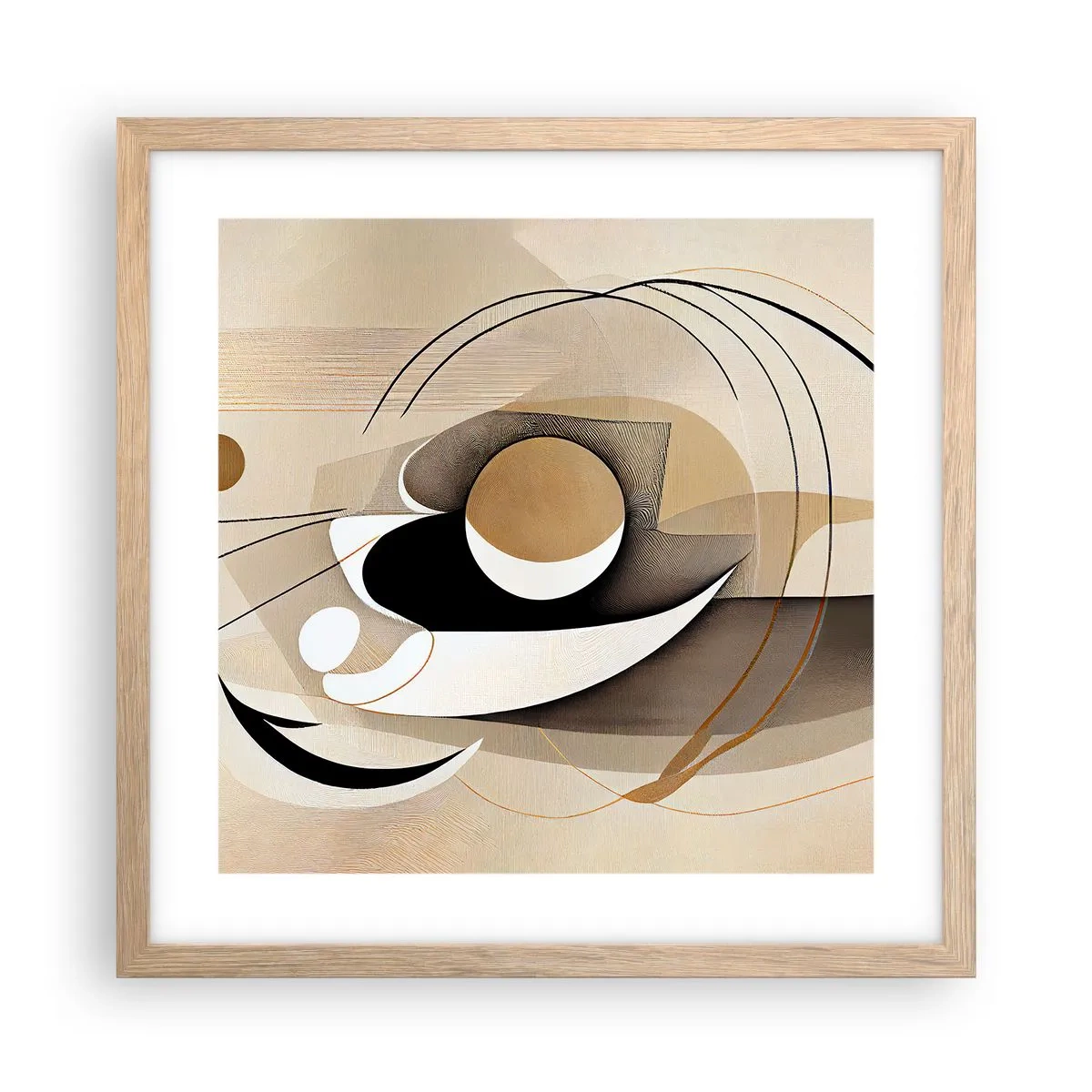Affiche dans un chêne clair - Poster - Composition : l'essence des choses - 40x40 cm