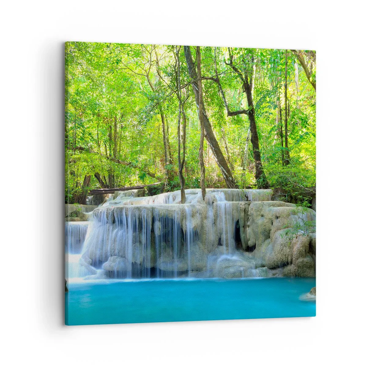 Impression sur toile - Image sur toile - Se noyer dans le turquoise et le vert - 50x50 cm