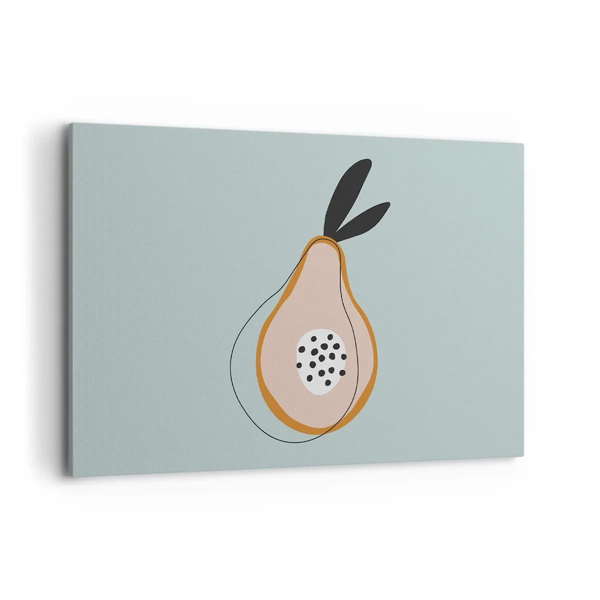 Impression sur toile - Image sur toile - Poire abstraite sur fond clair - 120x80cm - Pénétrer la nature des choses - Décoration murale moderne pour le salon et la chambre ARTTOR