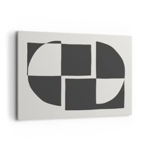 Impression sur toile - Image sur toile - Formes géométriques abstraites en noir et blanc - 100x70cm - Antithèse - Synthèse - Décoration murale moderne pour le salon et la chambre ARTTOR