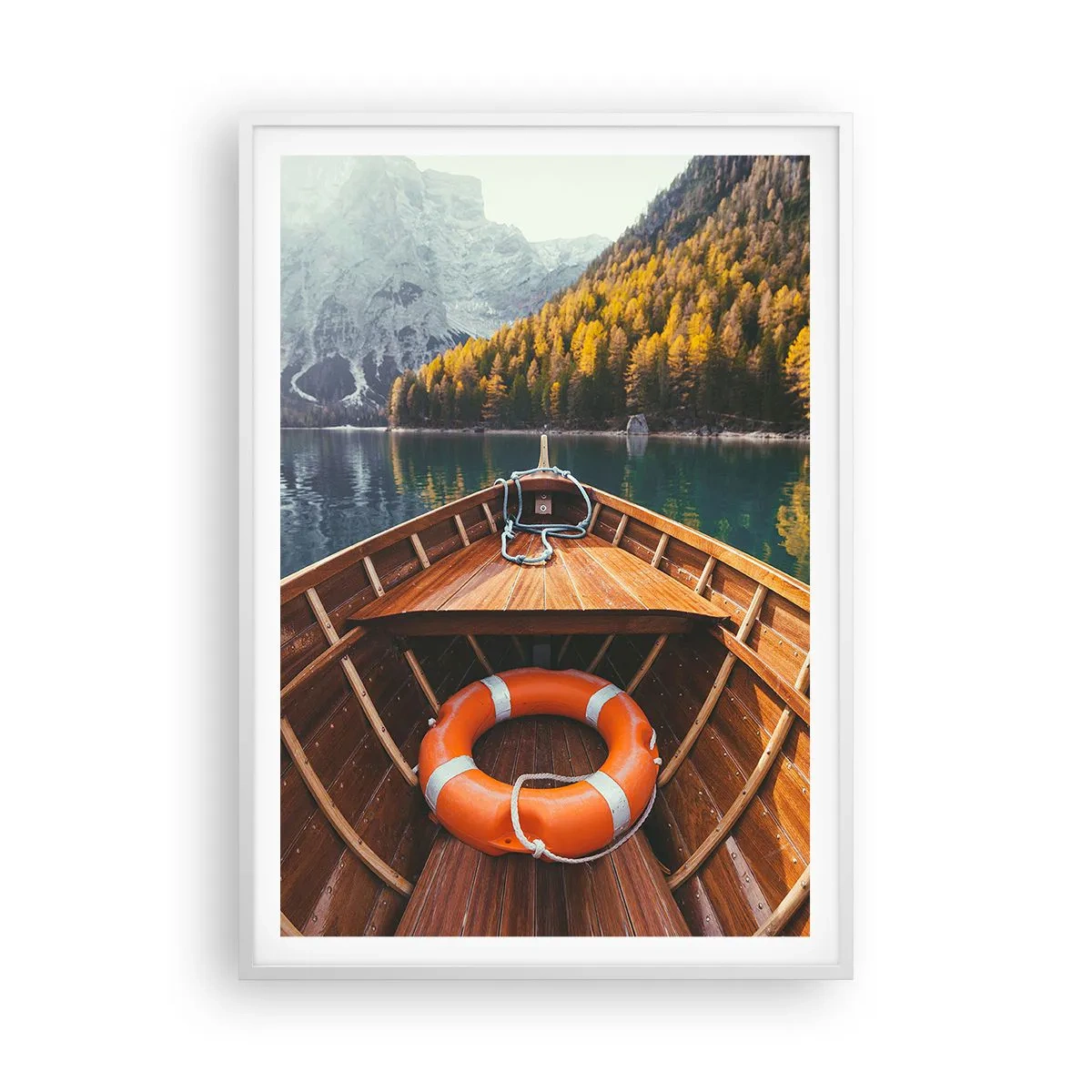 Affiche dans un cadre blanc - Poster - Escapade en montagne - 70x100 cm