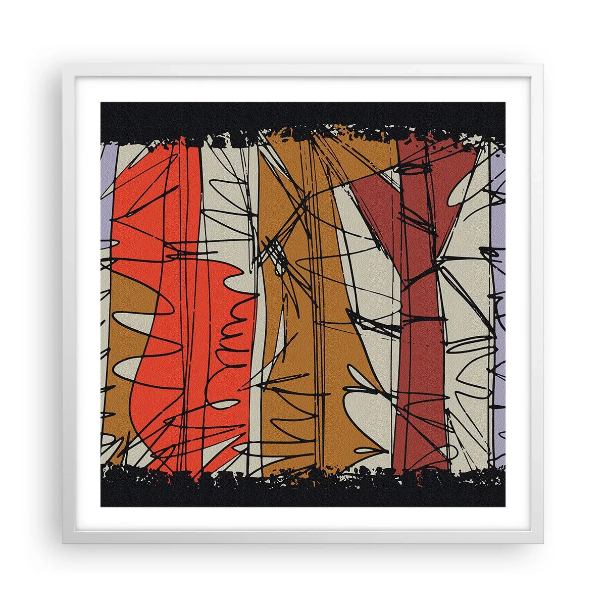 Affiche dans un cadre blanc - Poster - Composition spontanée - 60x60 cm