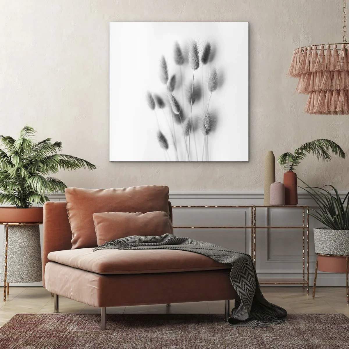 Impression sur toile - Image sur toile - Son herbe duveteuse - 60x60 cm