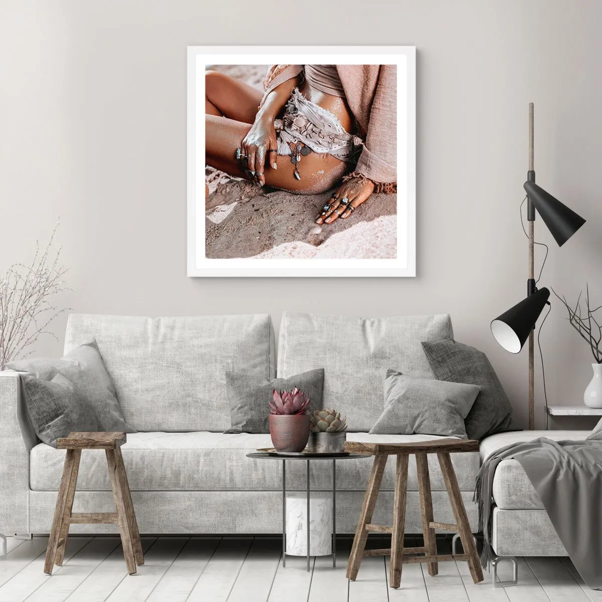 Affiche dans un cadre blanc - Poster - Rejeté par la vague? - 50x50 cm