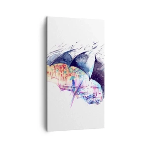 Impression sur toile - Image sur toile - Se promener sous la pluie - 45x80 cm