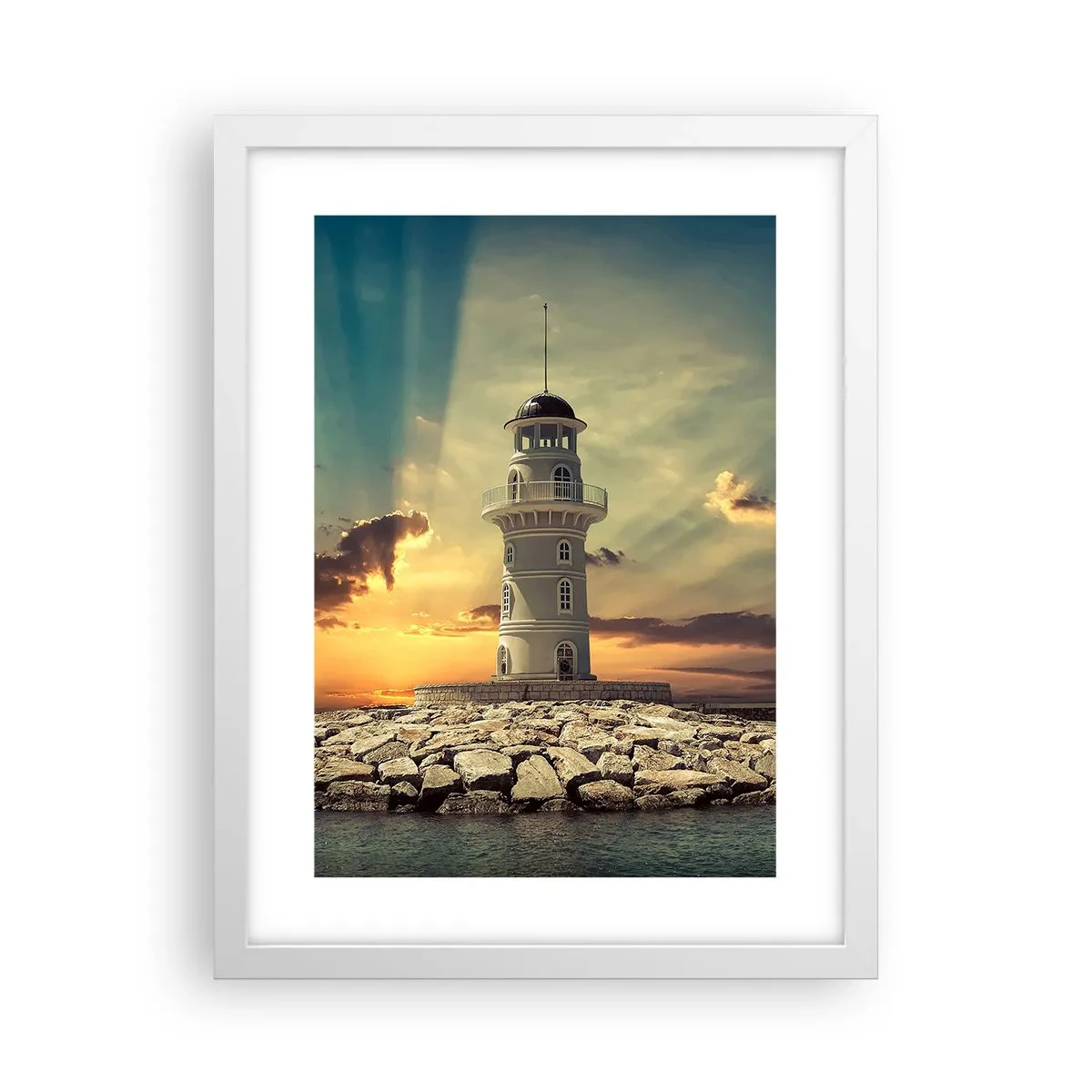 Affiche dans un cadre blanc - Poster - Lumière - Bonté - Beauté - 30x40 cm