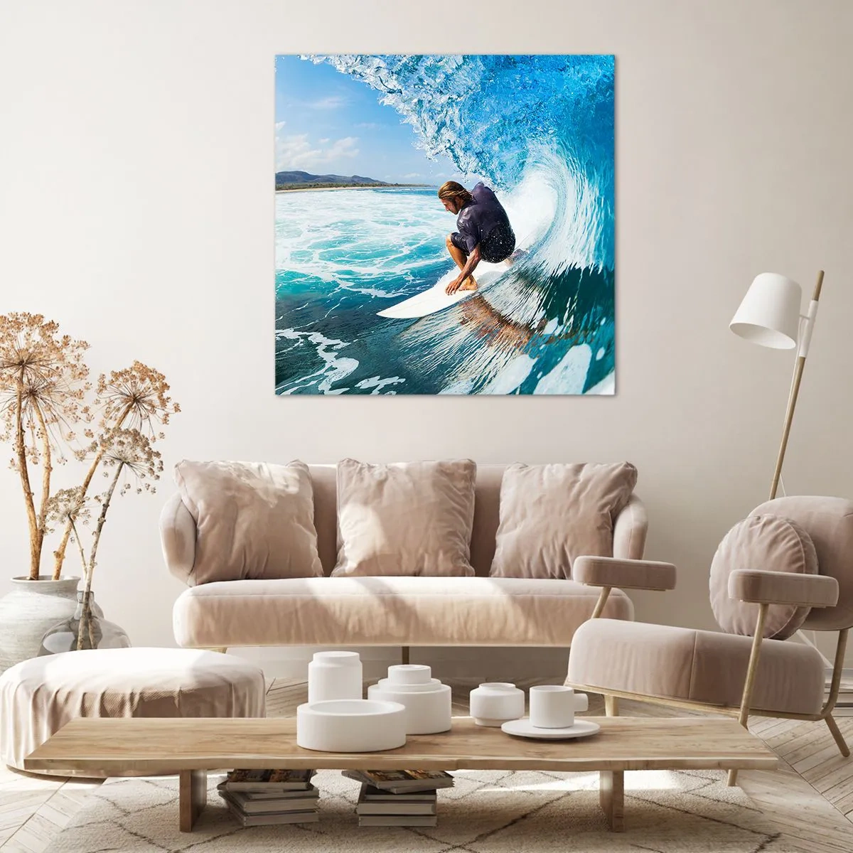 Impression sur toile - Image sur toile - Danse avec les vagues - 60x60 cm
