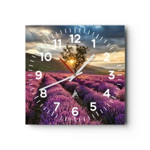 Horloge murale - Pendule murale - Arôme de couleur lilas - 30x30 cm