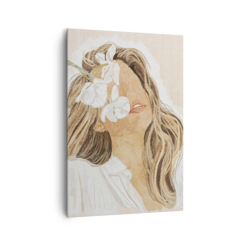 Impression sur toile - Image sur toile - Ravie parmi les fleurs - 70x100 cm
