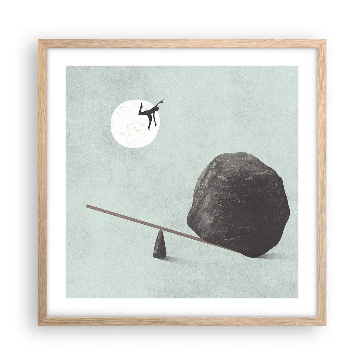 Affiche dans un chêne clair - Poster - Réalisation de ses rêves - 50x50 cm