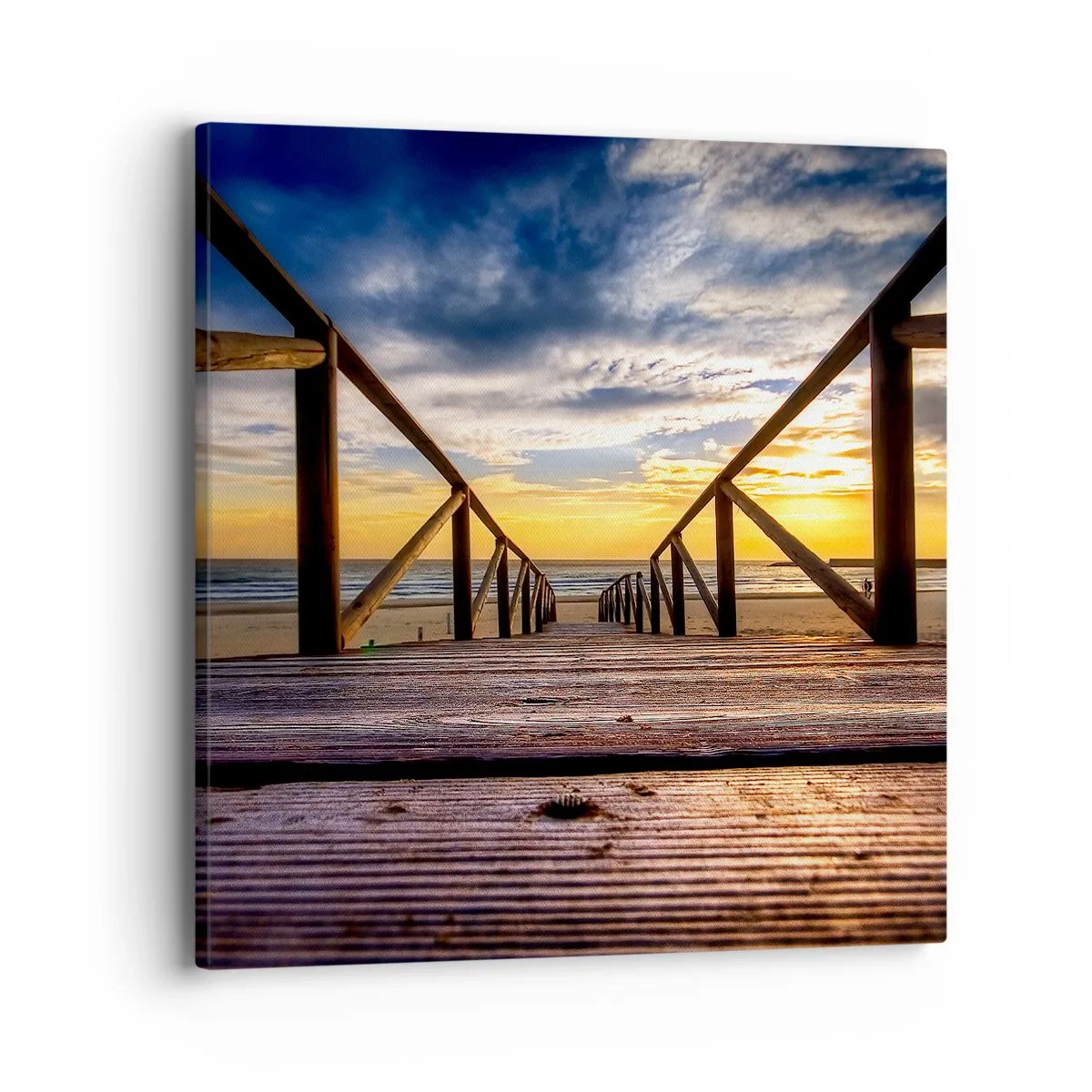 Impression sur toile - Image sur toile - Directement sur une plage calme au coucher de soleil - 40x40 cm