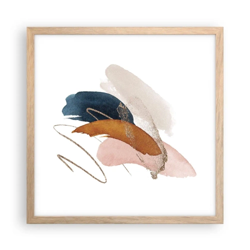 Affiche dans un chêne clair - Poster - Composition ailée - 40x40 cm